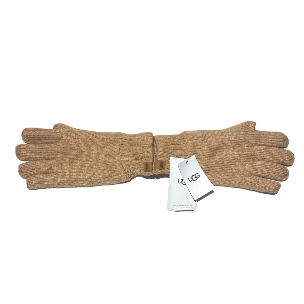 UGG Camel Knit Wool Blend Gloves NWT